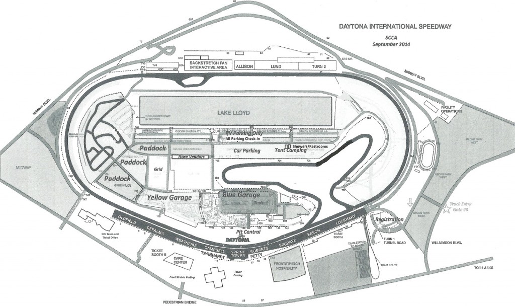 Daytona Parking Map 9.23 BW - CFR SCCA RallyCross