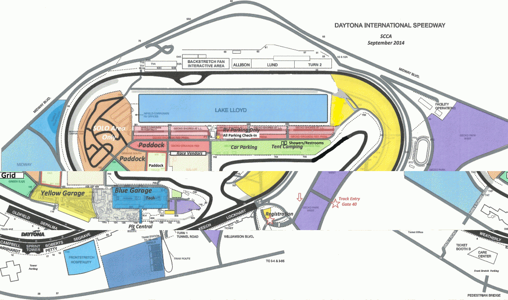 Daytona 500 Parking Map